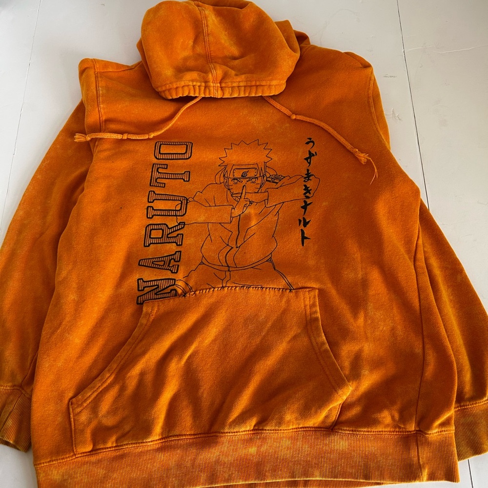Naruto Orange Hoodie with Graphic Design